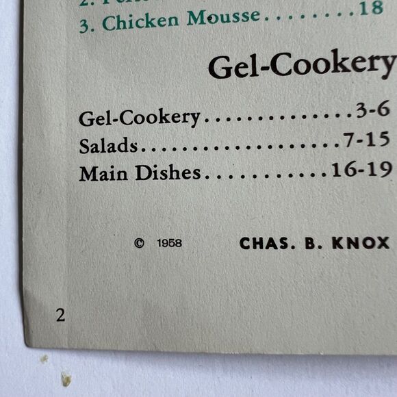 Vintage 1958 Cookbook Gel Cookery Recipe Book Paperback - Picture 4 of 11